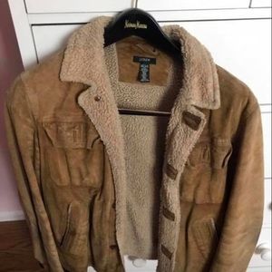 J Crew suede bomber jacket